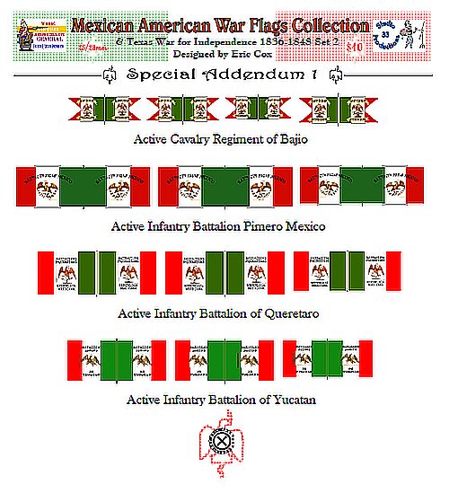 Mexican American War Flags Collection